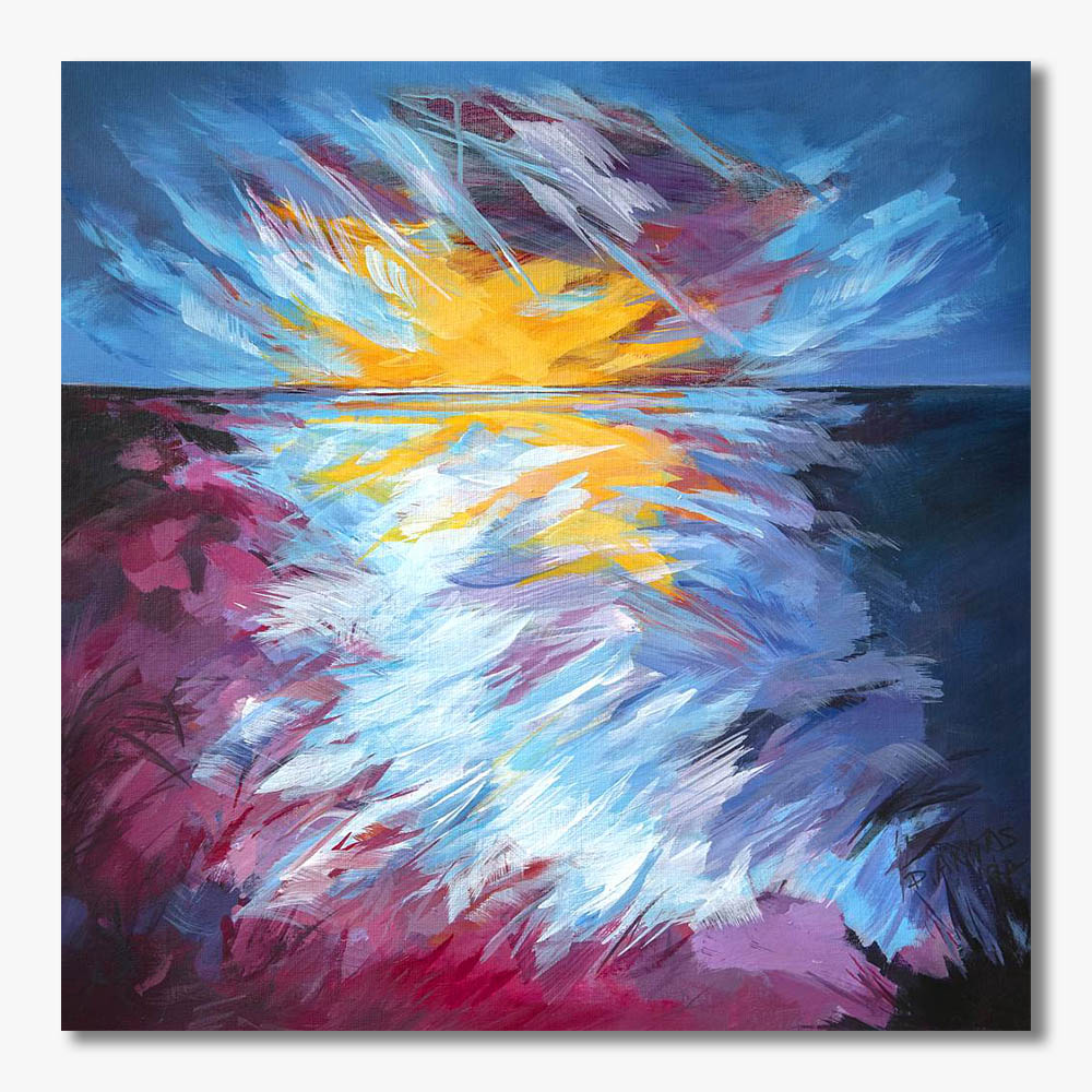 Pejzaż abstrakcyjny Ocean Emocji obraz na płótnie 60x60 pejzaż abstrakcyjny, obraz abstrakcyjny, obrazy na płótnie, obrazy ocean, obrazy galeria sztuki,