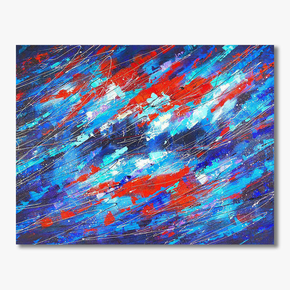 Duży obraz abstrakcyjny Deszczowa Noc, obraz do salonu 90x70 duży obraz abstrakcyjny, obraz do salonu, obrazy na płótnie, nowoczesne obrazy, duże obrazy do salonu,